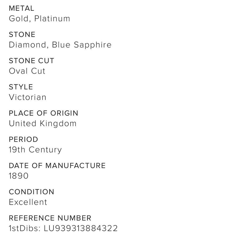 ‼️SALE‼️Authentic Antique Sapphire & Diamond Ring, Platinum & 18K Gold - Picture 10 of 13